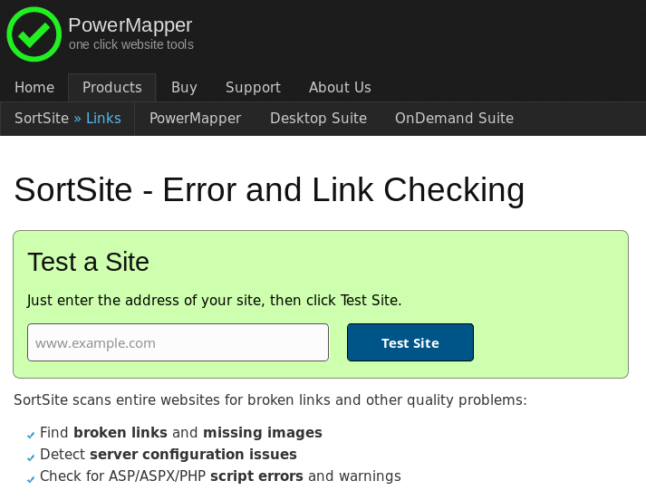 PowerMapper SortSite