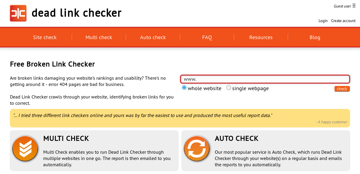 Dead link checker